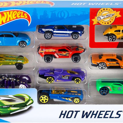 Hot Wheels Set of 10 1:64 Scale Toy Trucks and Cars for Kids and Collectors, Styles May Vary (Amazon Exclusive)