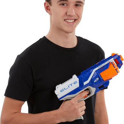 NERF Disruptor Elite Blaster - 6-Dart Rotating Drum, Slam Fire, Includes 6 Official Nerf Elite Darts - for Kids, Teens, Adults