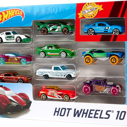 Hot Wheels Set of 10 1:64 Scale Toy Trucks and Cars for Kids and Collectors, Styles May Vary (Amazon Exclusive)