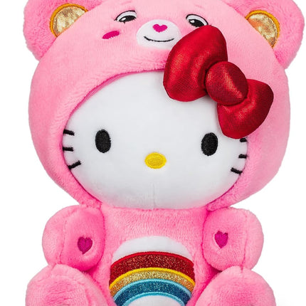 Care Bears Hello Kitty Dressed As Cheer Bear 8" Fun-Size Plush - Soft, Huggable Bestie! – Good for Girls and Boys, Employees, Collectors, Ages 4+