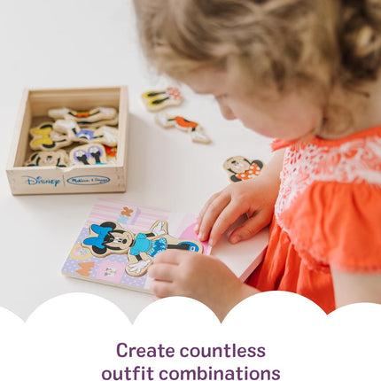 Melissa & Doug Disney Minnie Mouse Dress-Up Puzzle, 18 Pieces Mix and Match Outfits, Sorting & Matching Toy with Storage Case, Educational Puzzle for Toddlers Ages 3+
