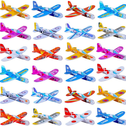 Manmel 50 Pcs Foam Gliders Planes Toys for Kids, Paper Airplane, Party Favors Goodie Bag Stuffers, Outdoor Flying Toys, Bulk for Classroom Prizes Boys and Girls