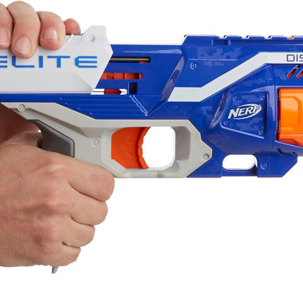 NERF Disruptor Elite Blaster - 6-Dart Rotating Drum, Slam Fire, Includes 6 Official Nerf Elite Darts - for Kids, Teens, Adults