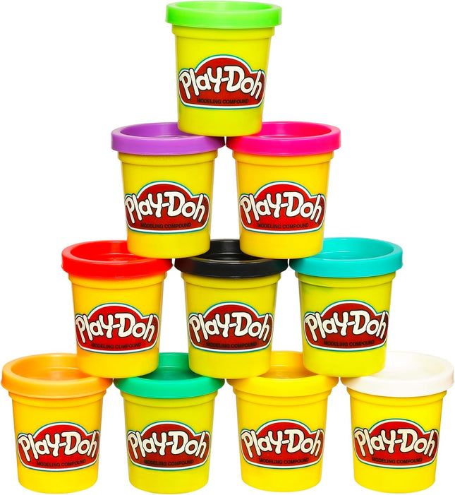Play Doh Modeling Compound 10-Pack Case of Assorted Colors, Non-Toxic 2 oz. Cans, Halloween Toys & Party Favors, Preschool Toys for Kids, Ages 2+