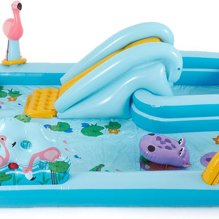 Intex 96" x 78" x 28" Inflatable Jungle Adventure Play Center Spray Kiddie Pool - Backyard Kids Water Slide, Outdoor Blow-Up Splash Pad for Toddlers