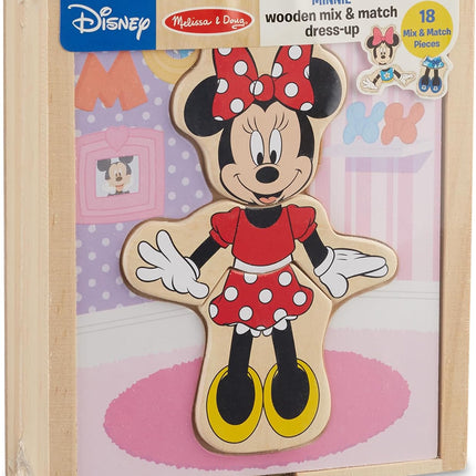 Melissa & Doug Disney Minnie Mouse Dress-Up Puzzle, 18 Pieces Mix and Match Outfits, Sorting & Matching Toy with Storage Case, Educational Puzzle for Toddlers Ages 3+