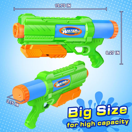 Super Water Gun for Kids Adults: 2 Pack Super Water Gun Soaker 1200cc Squirt Blasters with Impressive Range - Ideal Toys for Boys Girls Summer Outdoor Swimming Pool Water Toys Fun