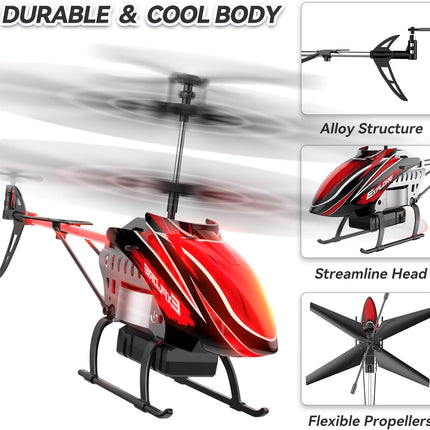 RC Helicopter, Remote Control Helicopter for Kids with 30Mins Flight(2 Batteries), 7+1 LED Light Modes, Altitude Hold, RC Toys for Boys Girls