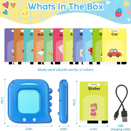 Talking Flash Cards,Kids Toddler Flash Cards with 240 Sight Words,Montessori Toys,Autism Sensory Toys,Speech Therapy Toys,Learning Educational Gifts for Age 1 2 3 4 5 Years Old Boys and Girls