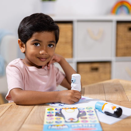 Melissa &amp; Doug Sticker Wow!® Winter (Polar Bear and Penguin) Value Pack Arts and Crafts Collectibles - 2 Activity Pads, 2 Sticker Stampers, 2 Bonus Stacks - FSC Certified