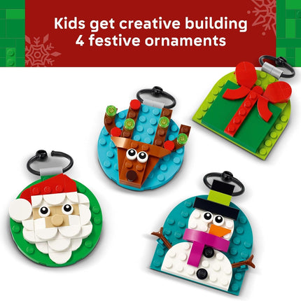 LEGO Christmas Ornament Selection Building Toys - Holiday Crafts for Family, Kids, Boys & Girls, Ages 6+ - Hanging Christmas Decorations for Tree - 40744