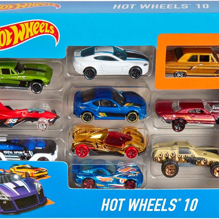 Hot Wheels Set of 10 1:64 Scale Toy Trucks and Cars for Kids and Collectors, Styles May Vary (Amazon Exclusive)