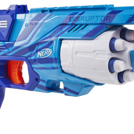 NERF Disruptor Elite Blaster - 6-Dart Rotating Drum, Slam Fire, Includes 6 Official Nerf Elite Darts - for Kids, Teens, Adults