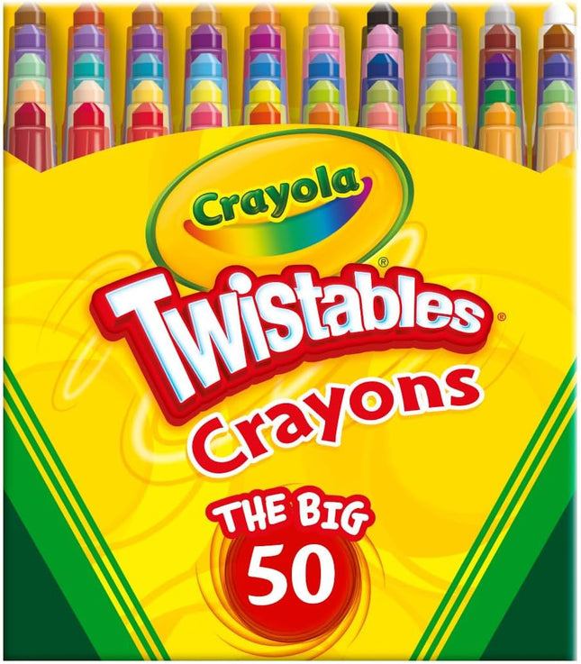 Kids Easter Basket Essentials & Stuffers, Crayola Mini Twistables Crayons for Kids (50ct), Arts & Crafts Supplies, Toddler Crayons for Coloring Books,