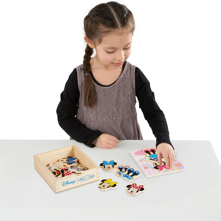 Melissa & Doug Disney Minnie Mouse Dress-Up Puzzle, 18 Pieces Mix and Match Outfits, Sorting & Matching Toy with Storage Case, Educational Puzzle for Toddlers Ages 3+