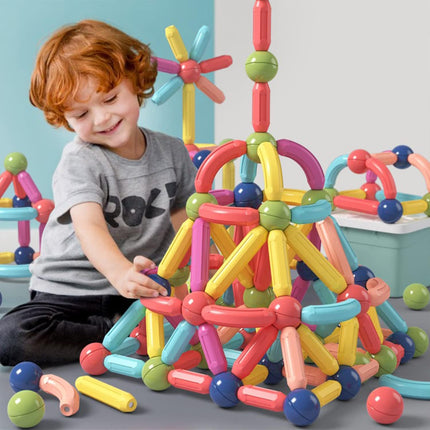 BAKAM Magnetic Building Blocks for Kids Ages 4-8, STEM Construction Toys for Boys and Girls, Large Size Magnetic Sticks and Balls Game Set for Kid’s Early Educational Learning (64PCS)