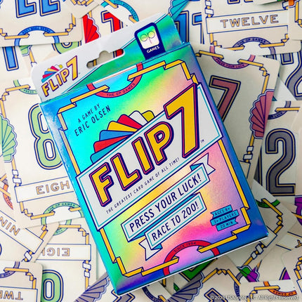 Flip 7, The Ultimate Blend of Press Your Luck and Strategy, Fast-Paced Addictive Card Game, Quick to Learn and Easy to Teach, Perfect for Game Nights, 3+ Players, Ages 8 & Up, 20 minutes Play Time