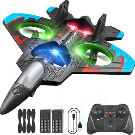 4DRC V32 Foam Remote Control Airplanes RC Planes for Kids Adults 8-16, RC Airplane Fighter Jet with Light, 360° Flip Fighter Jet Toys, Stunt Roll, Airplane Toy Gifts for Kids Boys