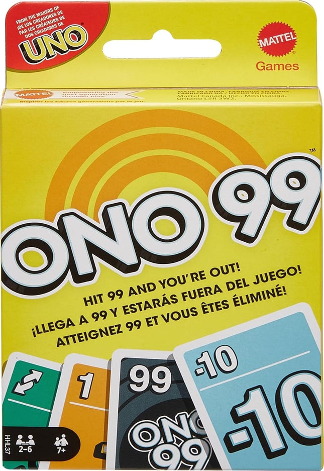 Mattel Games ONO 99 Card Game from The Makers of UNO for Kids, Adults & Families, Add Numbers & Don't Go Over 99