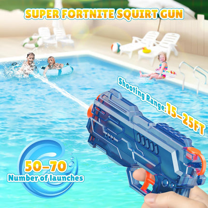 Water Gun for Kids - Squirt Gun Adults Summer Super Water Blaster Soaker Water Guns Toys for Boys Girls Toddler, 2 Pack Small Watergun for Swimming Pool Beach Yard Outdoor Fighting Toy（Blue Orange