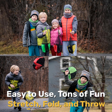 Parachute Toys for Kids - Tangle Free Outdoor Flying Parachute Men, Top Indoor & Outside, 3 4 5 6 7 8 9 10 11 12 Year Old, Best Christmas Stocking Stuffers Idea 2025 Unique Boy & Girl Gifts