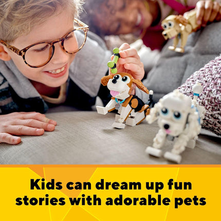 LEGO Creator 3 in 1 Adorable Dogs Building Toys - Pretend Play Toys for Girls & Boys, Ages 7+ Years - Kids Learning & Educational Sets - Gift Ideas - 31137
