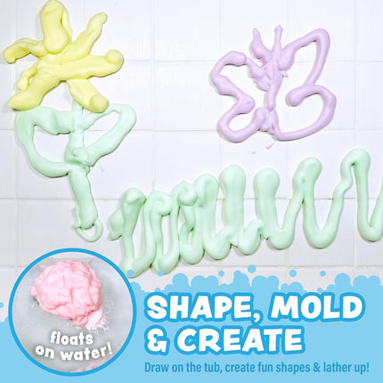 Tub Works® Fluffy Foam Soap, Variety 6 Pack | Shape, Mold & Create Bath Art with Soft Bath Foam for Kids | Gentle, Cleansing Kids Bath Soap | Easy-to-Use Spray Nozzles | Fruity, Fun Bath Colors