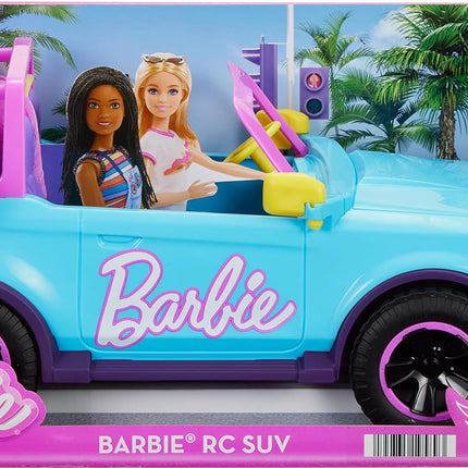 Barbie Hot Wheels RC SUV, Remote-Control Vehicle That Fits 2 Fashion Dolls & Accessories, Includes Kid-Applied Stickers for Customization