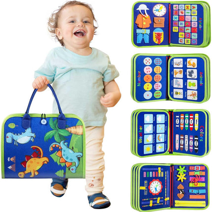 Toddler Busy Board - Montessori Toys for 2-3 Year Old Boy Birthday Gift, Educational Learning Sensory Busy Book for Two Year Old Boys, Kids Ages 2-4 Activities Toy for Airplane Car Travel