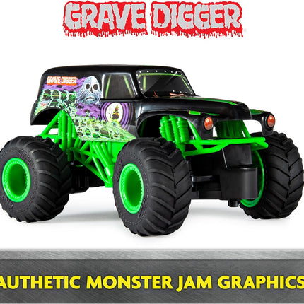 Monster Jam, Official Grave Digger Remote Control Monster Truck, 1:24 Scale, 2.4 GHz, Kids Toys for Boys and Girls Ages 4 and up