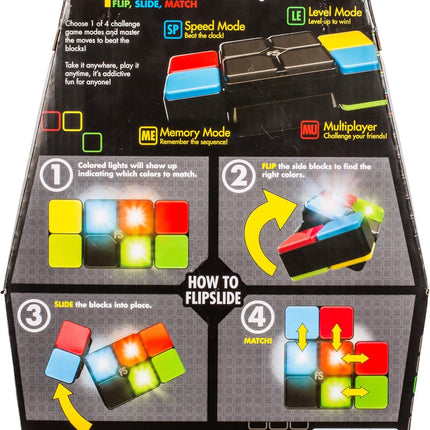 Flipslide Game - Electronic Handheld Game | Addictive Multiplayer Puzzle Game of Skill | Flip, Slide & Match Colors to Beat the Clock | 4 Thrilling Game Modes | Ages 8+ | Includes Batteries