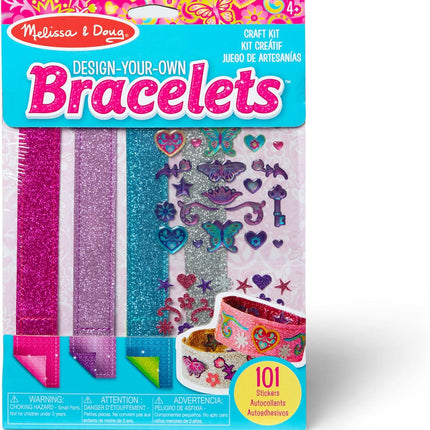 Melissa & Doug Design-Your-Own Bracelets with 100+ Sparkle Gem & Glitter Stickers, Kids Snap Bracelets, Stickers & Jewelry Crafts, Preschool Toys for Girls & Boys Ages 4+
