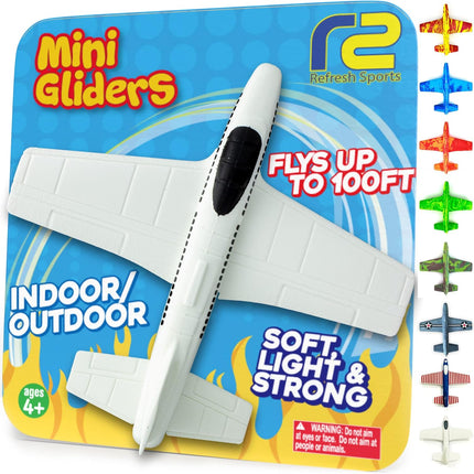 Foam Airplanes For Kids - Fun Glider Toys for Ages 4 5 6 7 8 9 10 Year Old & Up - Best Toy Gift Boy Toys Basket Stuffer Gifts - Small Birthday Gifts for Boys & Girls Party Favors - Air Plane Gift Idea