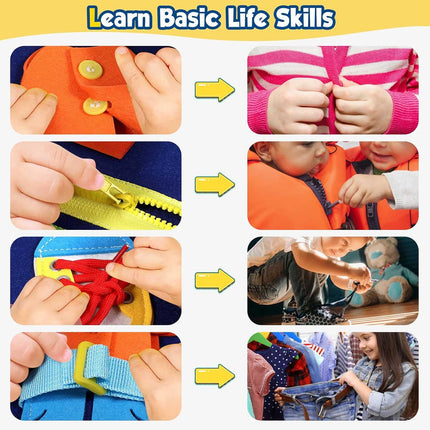 Toddler Busy Board - Montessori Toys for 2-3 Year Old Boy Birthday Gift, Educational Learning Sensory Busy Book for Two Year Old Boys, Kids Ages 2-4 Activities Toy for Airplane Car Travel