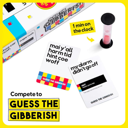 Guess The Gibberish Card Game for Families by Relatable, From The Creators of Incohereant, Fun Kids Games for Kids 12+, Game Night With Friends, Includes 400 Cards, Instructions, and 1 Sand Timer