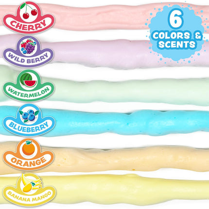 Tub Works® Fluffy Foam Soap, Variety 6 Pack | Shape, Mold & Create Bath Art with Soft Bath Foam for Kids | Gentle, Cleansing Kids Bath Soap | Easy-to-Use Spray Nozzles | Fruity, Fun Bath Colors