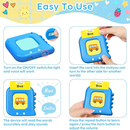 Talking Flash Cards,Kids Toddler Flash Cards with 240 Sight Words,Montessori Toys,Autism Sensory Toys,Speech Therapy Toys,Learning Educational Gifts for Age 1 2 3 4 5 Years Old Boys and Girls