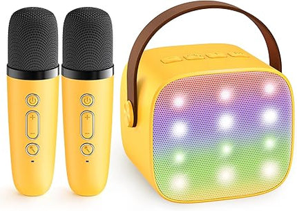 YLL Mini Karaoke Machine with 2 Wireless Microphones, TOP Kids Gifts for Girls Ages 3, 4, 5, 6, 7, 8, 9,10,11,12 +Year Old, 4-12 Years Old Birthday Toy Gift for Girls Boys Party (Purple)