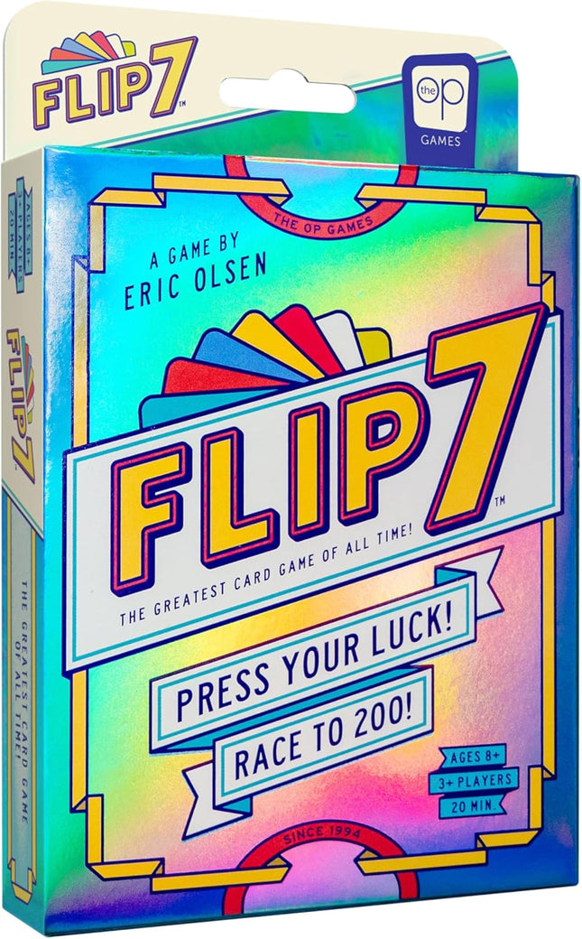 Flip 7, The Ultimate Blend of Press Your Luck and Strategy, Fast-Paced Addictive Card Game, Quick to Learn and Easy to Teach, Perfect for Game Nights, 3+ Players, Ages 8 & Up, 20 minutes Play Time