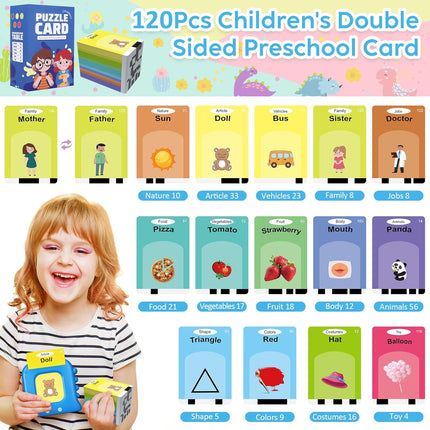 Talking Flash Cards,Kids Toddler Flash Cards with 240 Sight Words,Montessori Toys,Autism Sensory Toys,Speech Therapy Toys,Learning Educational Gifts for Age 1 2 3 4 5 Years Old Boys and Girls
