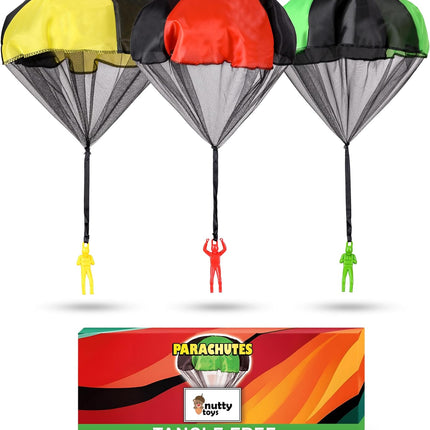 Parachute Toys for Kids - Tangle Free Outdoor Flying Parachute Men, Top Indoor & Outside, 3 4 5 6 7 8 9 10 11 12 Year Old, Best Christmas Stocking Stuffers Idea 2025 Unique Boy & Girl Gifts