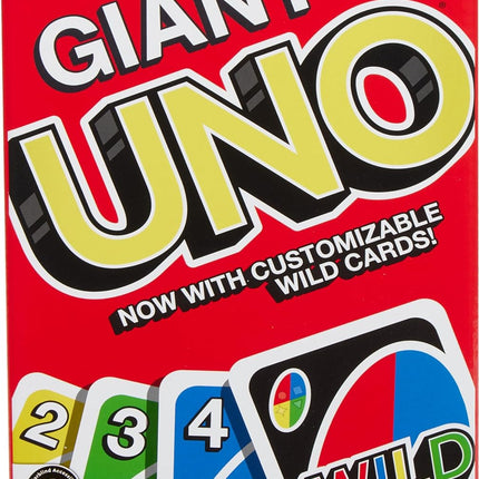 Mattel Games Giant UNO Card Game for Kids, Adults & Family Night with Oversized & Features for 2 to 10 Players