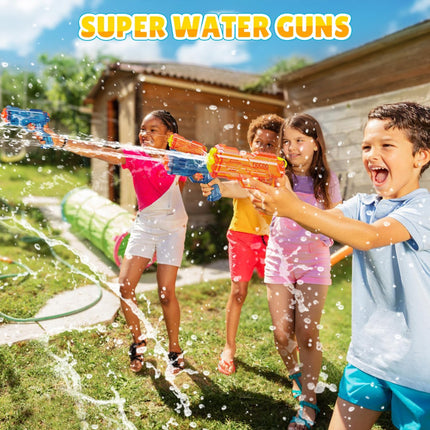 Water Gun for Kids - Squirt Gun Adults Summer Super Water Blaster Soaker Water Guns Toys for Boys Girls Toddler, 2 Pack Small Watergun for Swimming Pool Beach Yard Outdoor Fighting Toy（Blue Orange