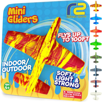 Foam Airplanes For Kids - Fun Glider Toys for Ages 4 5 6 7 8 9 10 Year Old & Up - Best Toy Gift Boy Toys Basket Stuffer Gifts - Small Birthday Gifts for Boys & Girls Party Favors - Air Plane Gift Idea