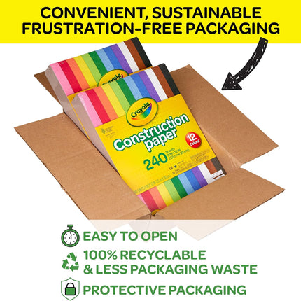 Crayola Construction Paper - 480ct (2pck), Bulk School Supplies For Kids, Teacher Classroom Must Have, Art Paper, Arts & Crafts