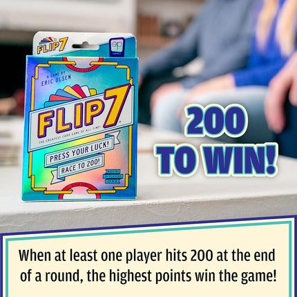 Flip 7, The Ultimate Blend of Press Your Luck and Strategy, Fast-Paced Addictive Card Game, Quick to Learn and Easy to Teach, Perfect for Game Nights, 3+ Players, Ages 8 & Up, 20 minutes Play Time