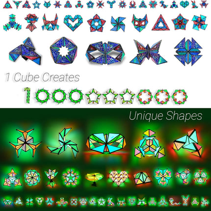 TOSY Magnet Pyramid Stone - 1 Cube Transforms into 1 Billion Shapes, 14 pcs (12 Puzzle pcs and 2 Spinners), 243 Rare Earth Magnets, Christmas Stocking Stuffers Gift for Kids, Creative Puzzle STEM Toy