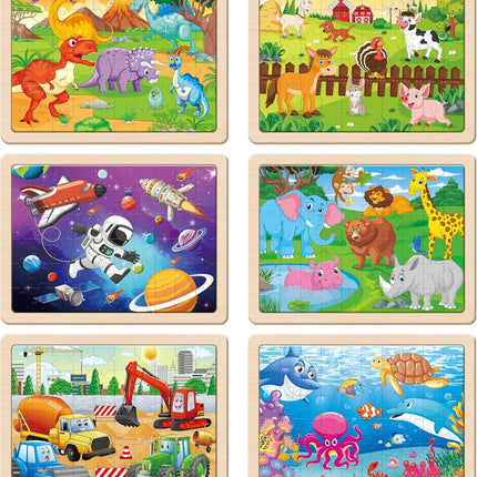 SYNARRY Wooden Puzzles for Kids Ages 4-6, 6 Packs 60 PCs Jigsaw Puzzles Preschool Educational Toys Gifts for Children Ages 4-8, Kids Puzzle for 4+ Year Olds Boys Girls