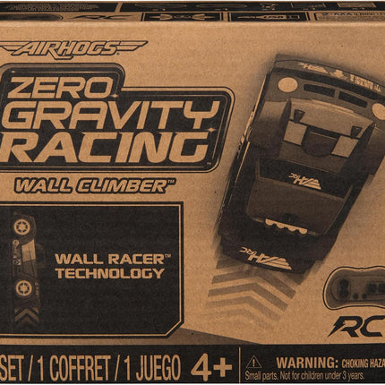 Air Hogs, Zero Gravity Racing Wall Climber, USB-C Rechargeable Wall Racer Truck, Black Indoor RC Car, Over 4-Inches, Kids Toys for Ages 4 and up